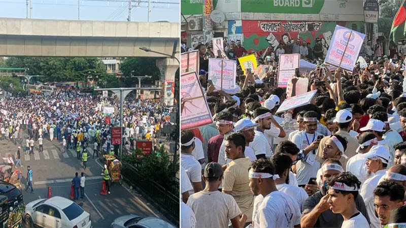 নোয়াখালী বিভাগ ঘোষণার দাবিতে শাহবাগ অবরোধ, তীব্র যানজট